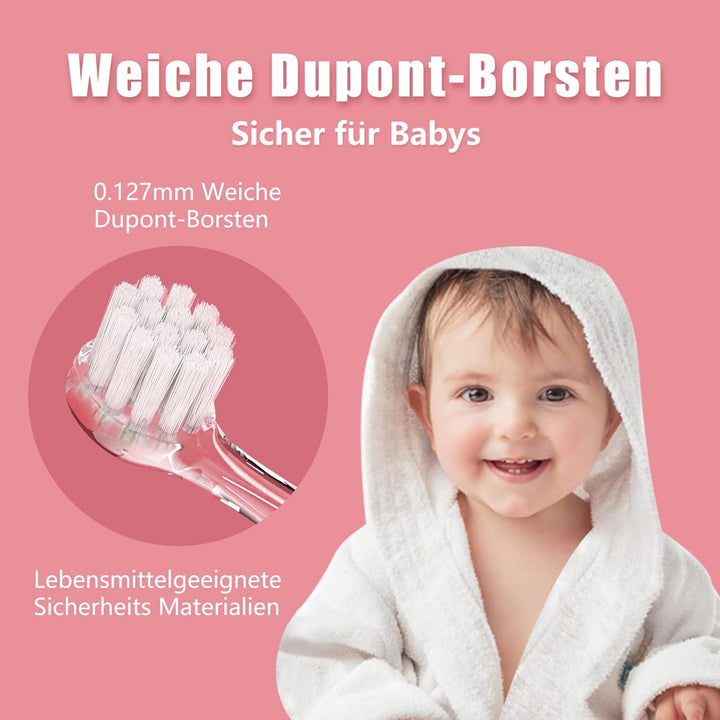 SEAGO SG-513 Elektrische Zahnbürste Kinder Baby Kinderzahnbürste Elektrisch ab 0-3 Jahre mit LED Lic