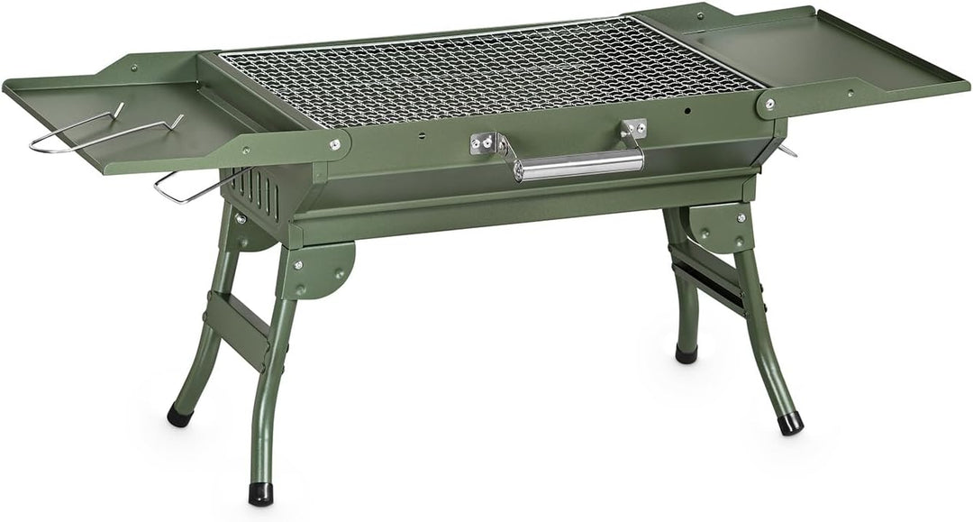 Tragbarer Camping Grill, Faltbare Holzkohlegrills, Tischgrill Holzkohle für Reisen 45x31 cm, Tischgr