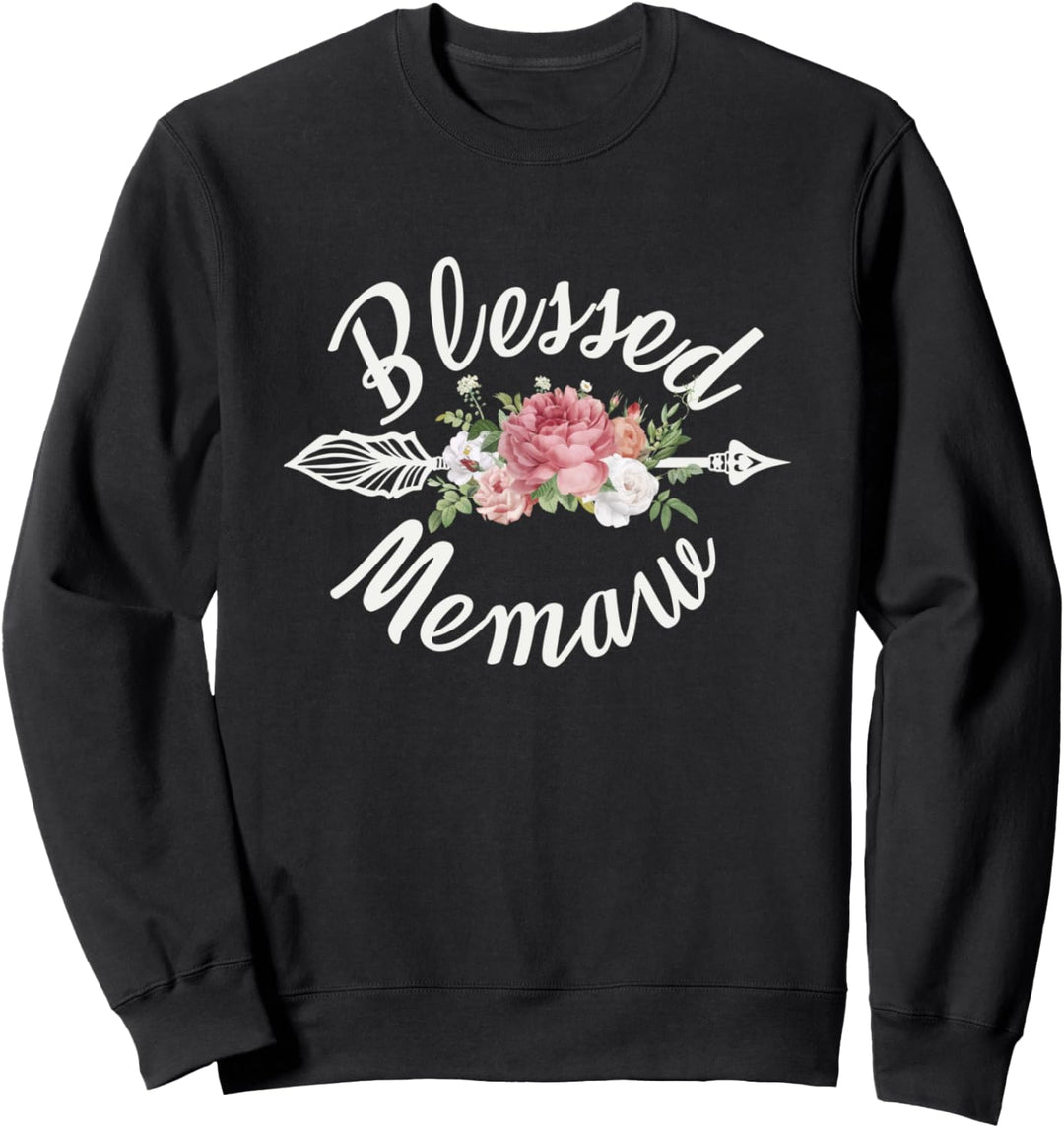 Lustiges Oma-Blumen-Geschenk Blessed Memaw Sweatshirt