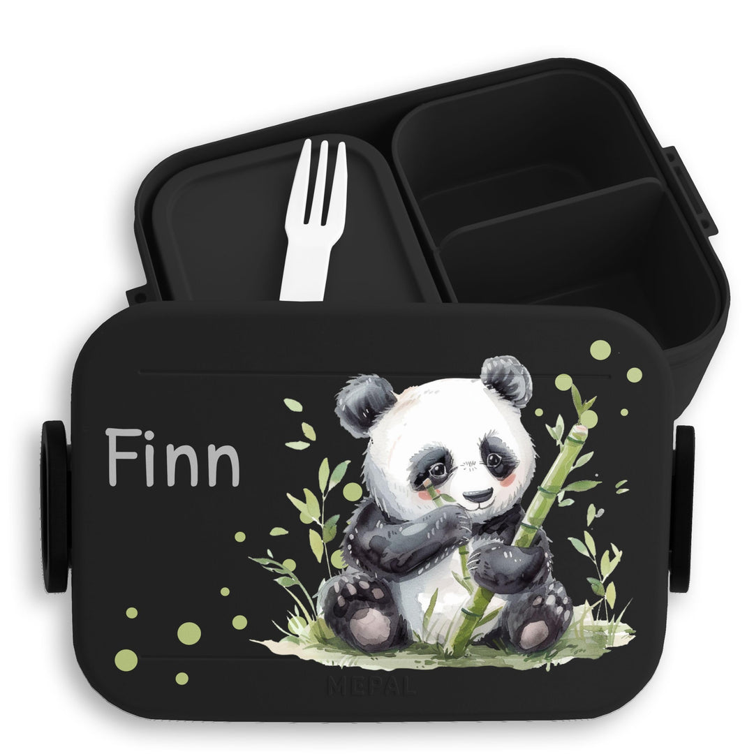 Kinder Bento Box Midi Mepal Bentobox - Panda - Personalisierbare Brotdose mit Pandabär | Lunchbox fü