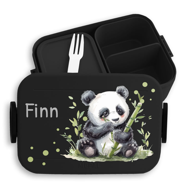 Kinder Bento Box Midi Mepal Bentobox - Panda - Personalisierbare Brotdose mit Pandabär | Lunchbox fü