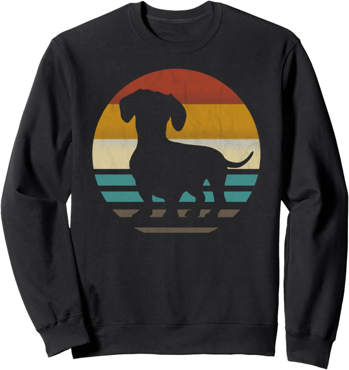 Dackel Dackelhund Silhouette Retro Geschenk Sweatshirt