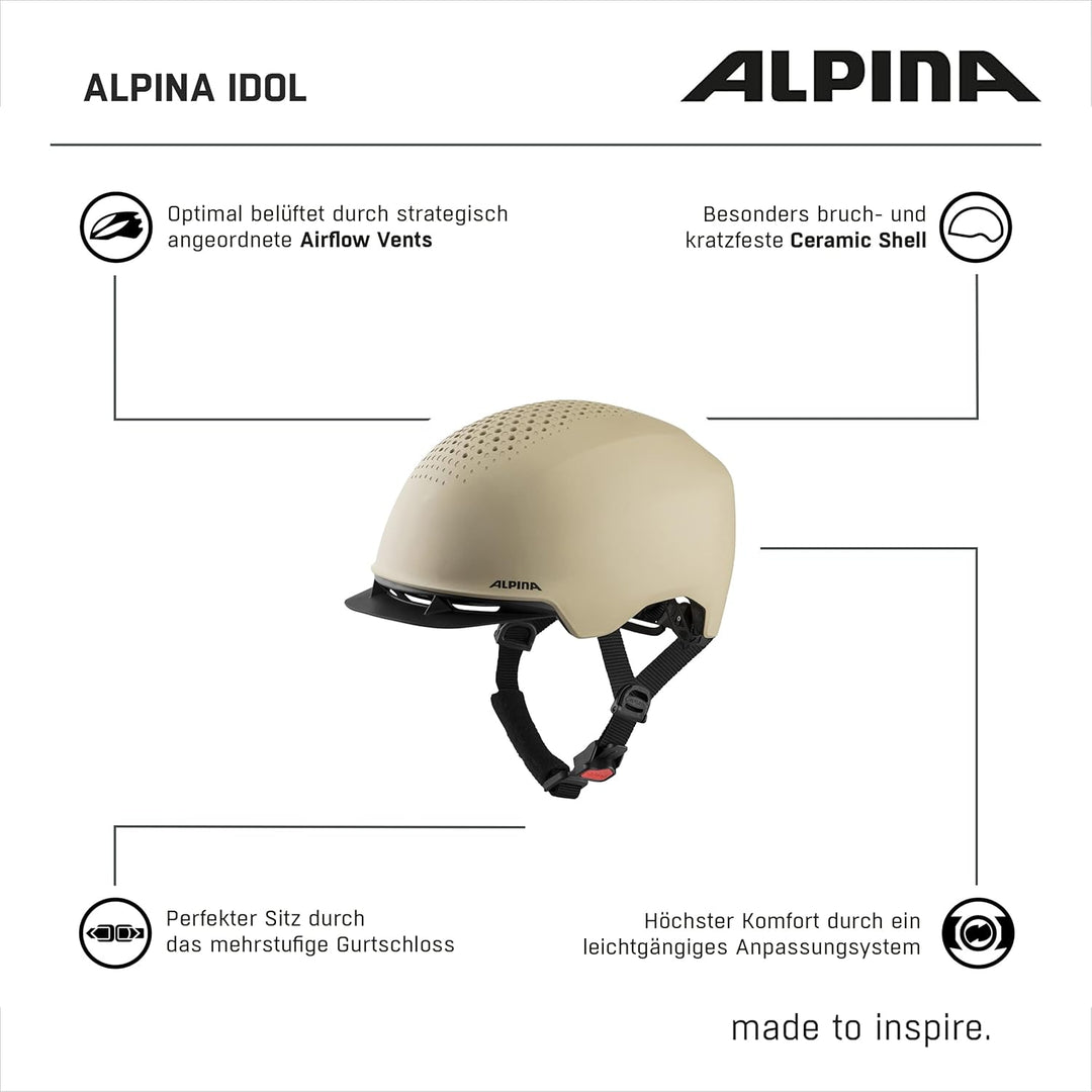 ALPINA Idol Helm beige 52-56 cm, 52-56 cm