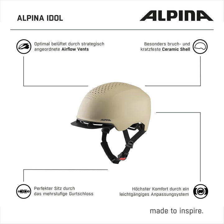 ALPINA Idol Helm beige 52-56 cm, 52-56 cm