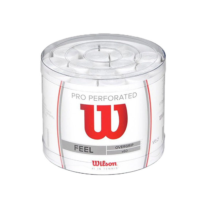 Wilson Unisex Griffband Pro Overgrip Perforated Weiss 60 Stück Single, Weiss 60 Stück Single