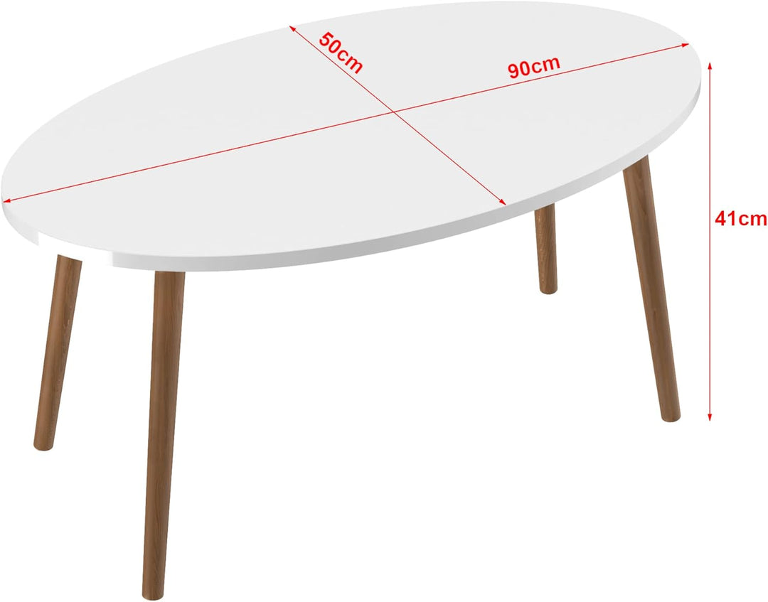 [en.casa] Couchtisch Sindal Beistelltisch 41 x 90 x 50 cm Kaffeetisch aus Spanplatte und Holz Sofati