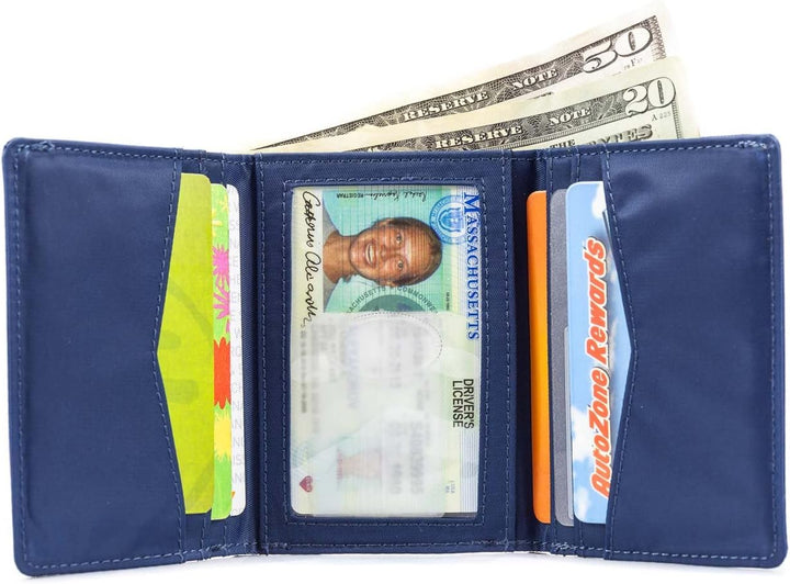 Big Skinny Herren Tri-Fold Slim Wallet für bis zu 25 Karten Navy, Navy