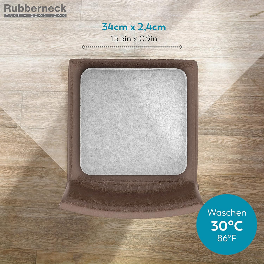 Rubberneck 8er Set rutschfeste Filz Sitzkissen eckig, Stuhlkissen mit Antirutsch-Noppen, hellgrau He