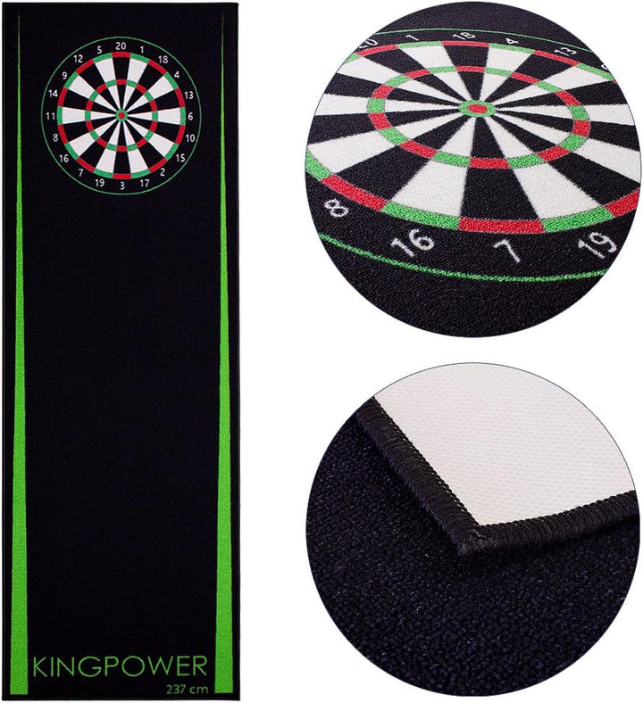 Kingpower Dartteppich mit Abwurflinie, Dart Zubehör mit Motiv, Dartmatte mit Oche, pflegeleichter Te