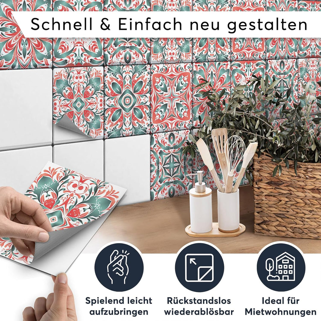 CREATISTO Mosaik Klebefliesen Stickerfliesen Fliesenfolie - Selbstklebende Fliesen Folie I Stickerfl