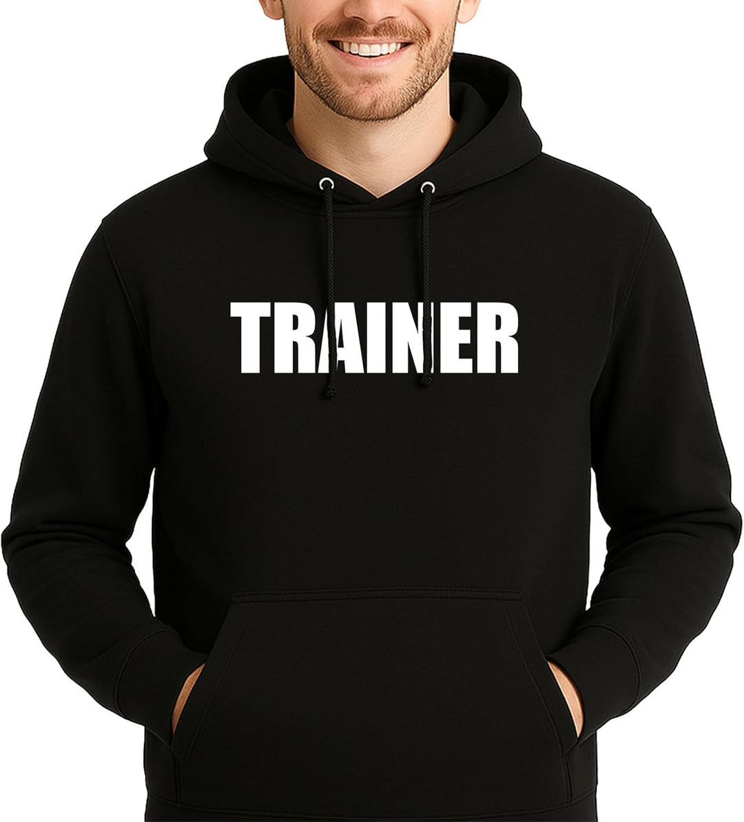 huuraa Unisex Hoodie Trainer Training Pullover Vegan Grösse S-3XL mit Motiv für alle Fitness Coachs