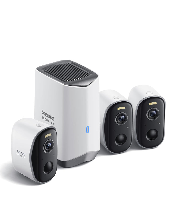 Baseus Security Überwachungskamera Aussen Kabellos 16TB Erweiterbarer Speicher, 210Tage Akku, IP67 W