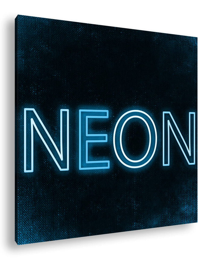 deyoli NEON Schriftzug Format: 70x70 Effekt: Monocrome Blau als Leinwandbild, Motiv fertig gerahmt a