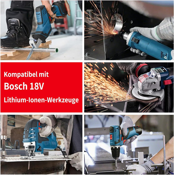 2 × 8.0Ah Ersatz für Bosch akku 18V Kompatibel mit Bosch 18V Akku Werkzeuge Home and Garden System,