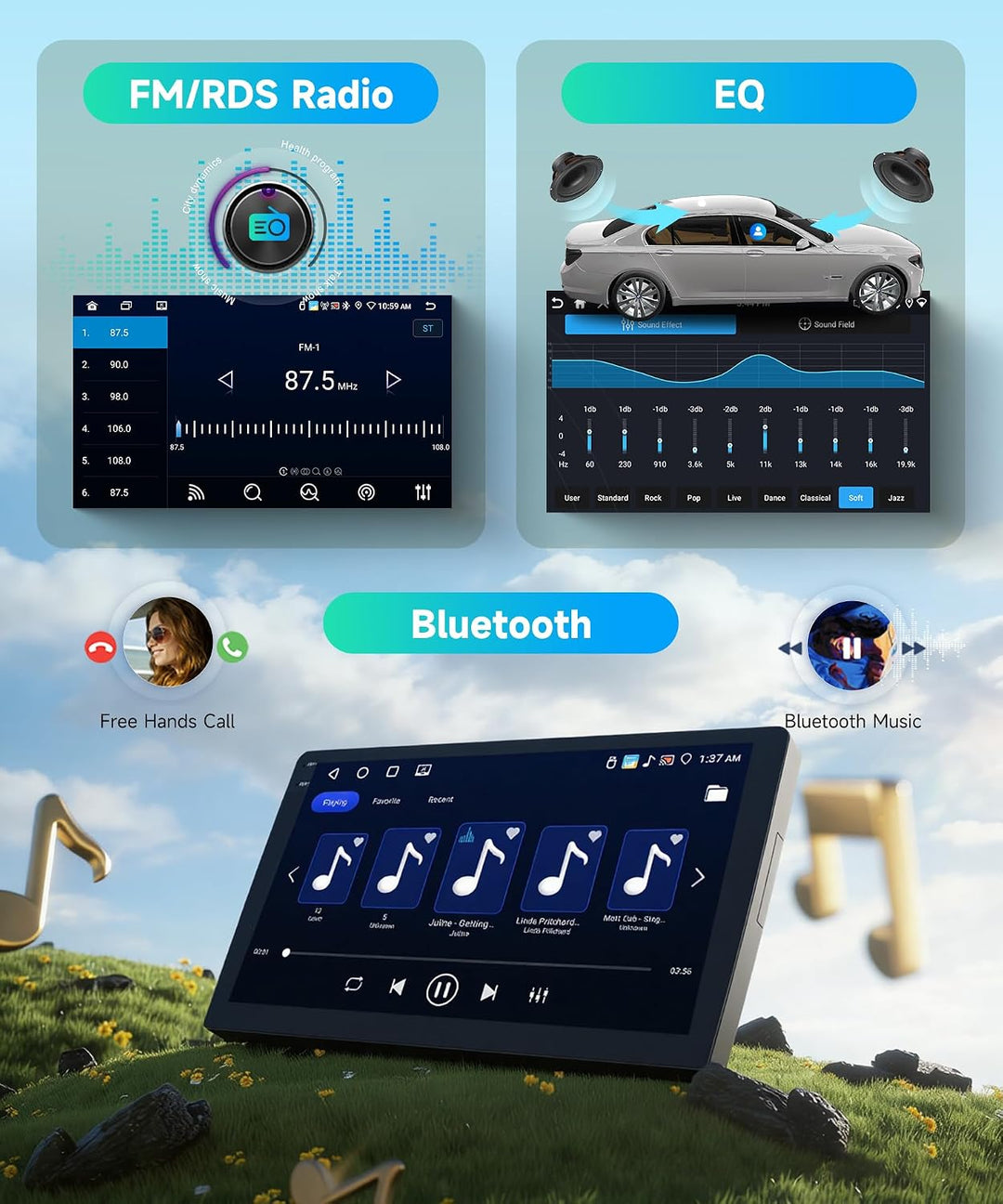 Rimoody 4G+64G Android Autoradio für Ford Ka 2008-2014 Wireless Carplay Android Auto, 9 Zoll Incell