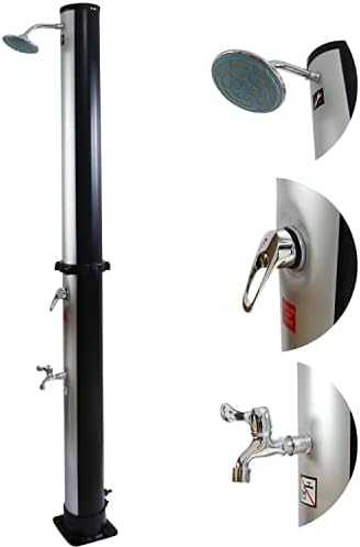 Melko Solardusche 35 Liter Gartendusche Silber Pooldusche Aussendusche Campingdusche - Farbauswahl (