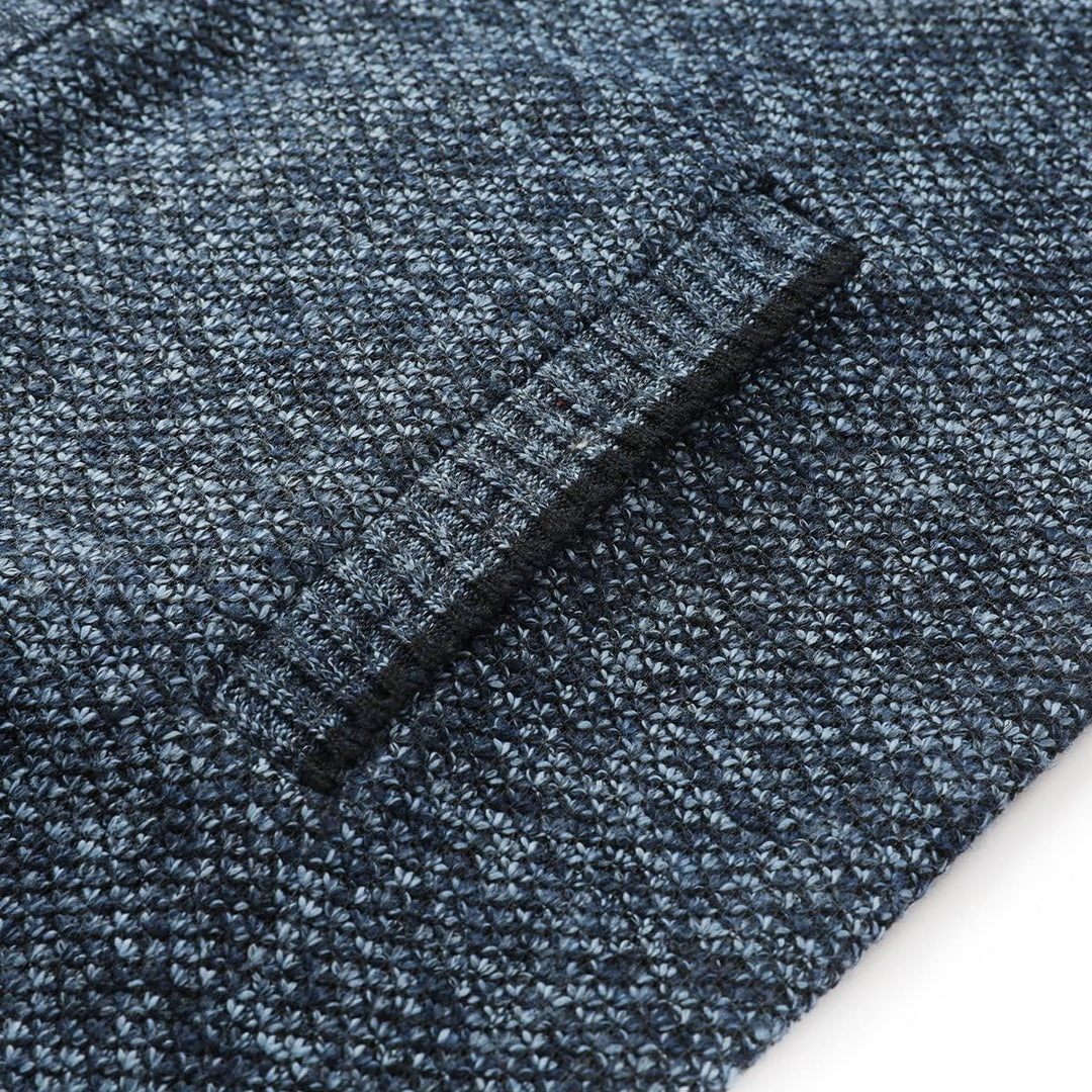 Herren Strickjacke Warm Fleece-gefüttert Wintermantel mit durchgehendem Reissverschluss S Blau, S Bl