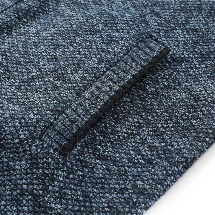 Herren Strickjacke Warm Fleece-gefüttert Wintermantel mit durchgehendem Reissverschluss S Blau, S Bl