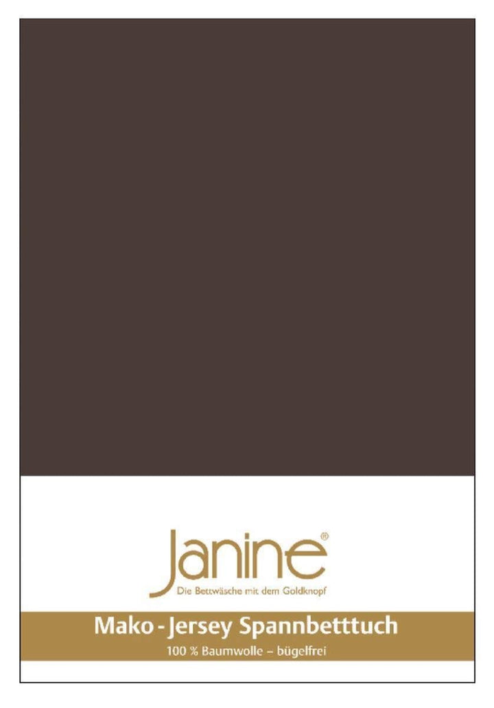 Janine Spannbetttuch 5007 Mako Jersey 140/200 bis 160/200 cm Dunkelbraun Fb. 87 140/200 cm - 160/200