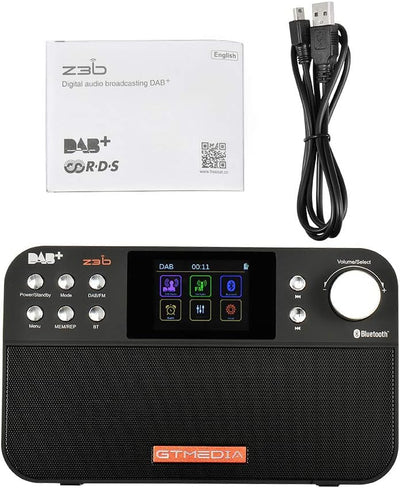 Digitalradio Z3B Dab + / FM RDS Mit Bluetooth tragbar wiederaufladbar dab Plus Radio mit Alarm, Time