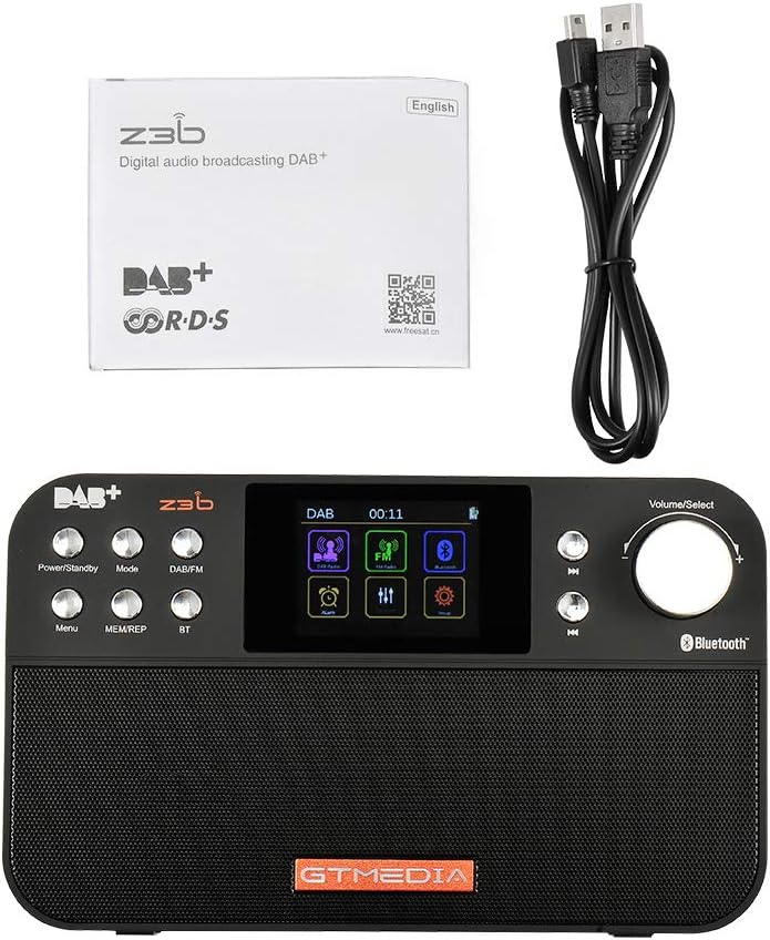 Digitalradio Z3B Dab + / FM RDS Mit Bluetooth tragbar wiederaufladbar dab Plus Radio mit Alarm, Time