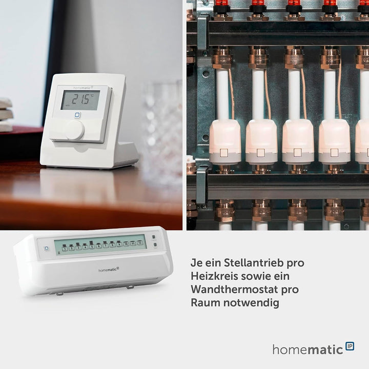 Homematic IP Smart Home Fussbodenheizungscontroller – 12-fach, motorisch, digitale Steuerung Fussbod