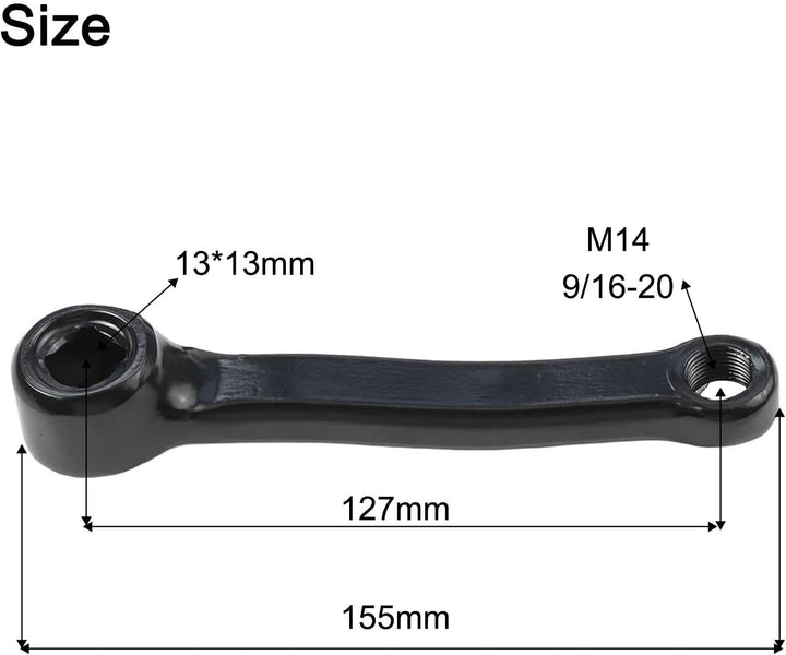 Heimtrainer-Kurbel, 127 mm, Eisen, quadratisches Loch, 13 x 13 mm, links oder rechts, Ersatzteil für