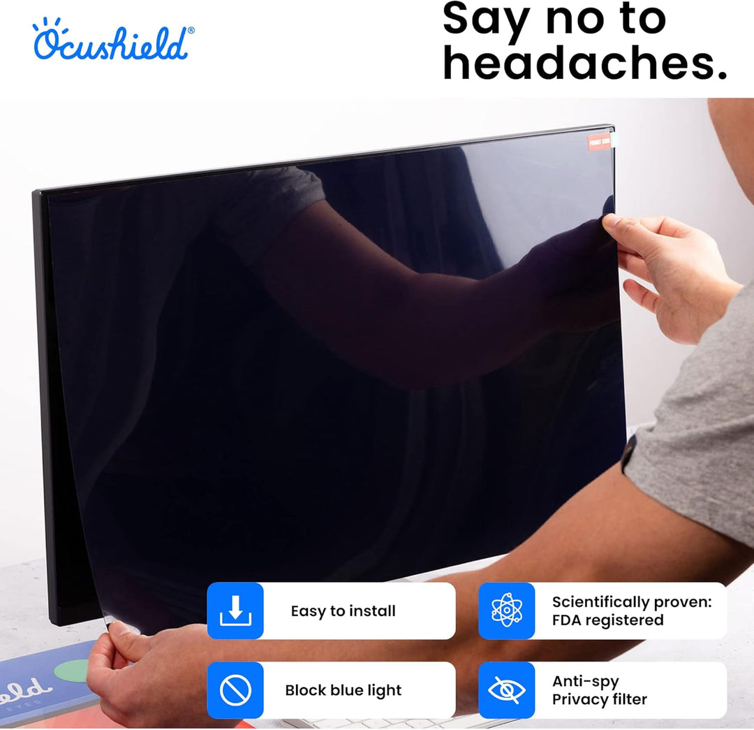 Ocushield Anti-Blaulicht 532 x 299mm PC Monitor Bildschirmschutz mit Privacy Filter – PC Bildschirm