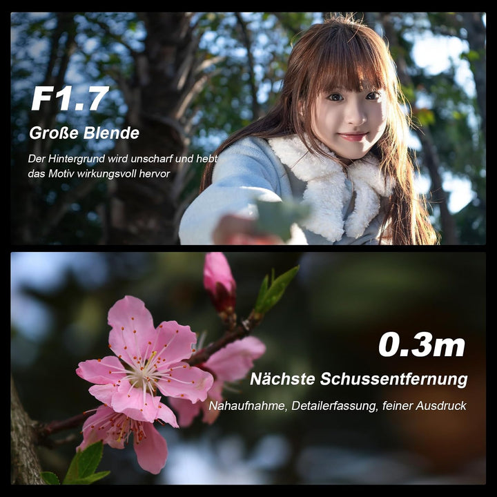 VILTROX 25mm F1.7 Air FE Pocket Dispo Objektiv AF F/1.7 E-Mount Portable Shot für Sony Einsteigerobj