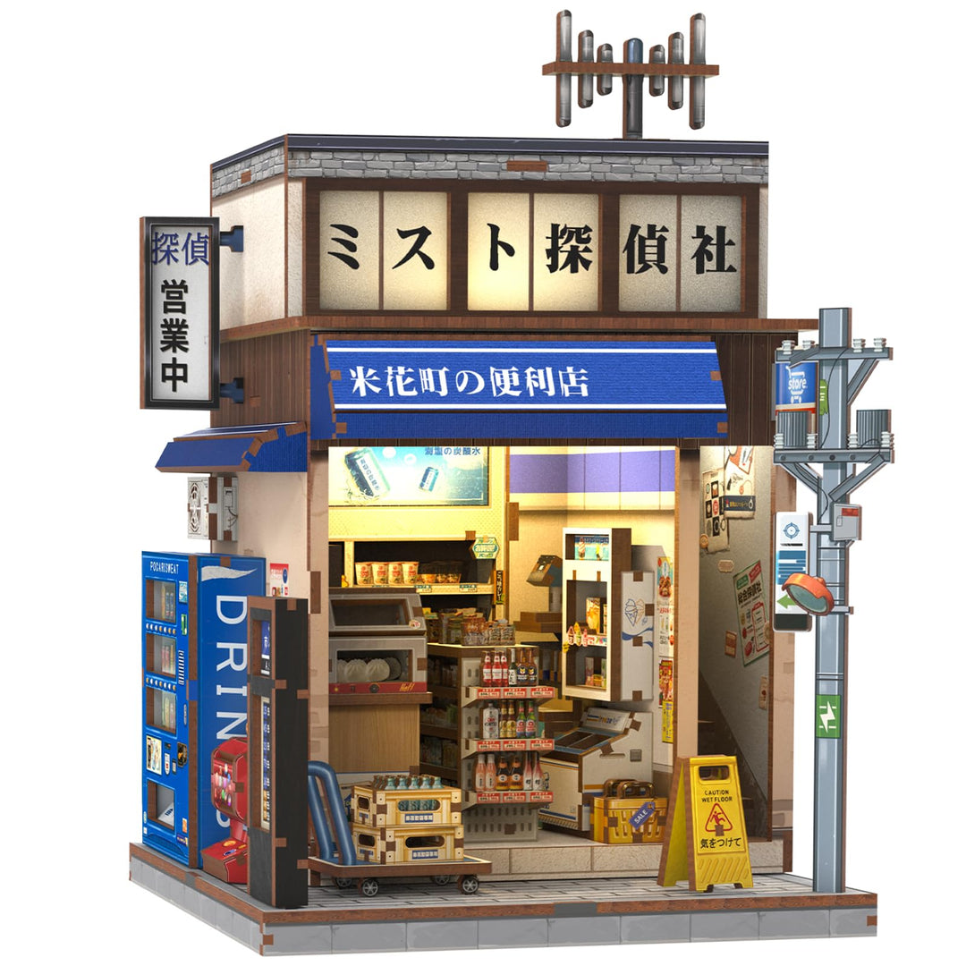 CUTEBEE Book Nook Kit - Puppenhaus Im Japanischen Stil, DIY Holz Miniaturhaus Für Erwachsene, Wohn U