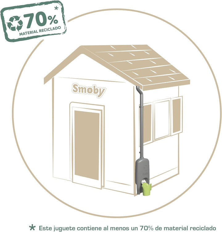 Smoby Life - Regenfass mit Giesskanne aus min. 70% recyceltem Material – Zubehör, Sammlung von Regen