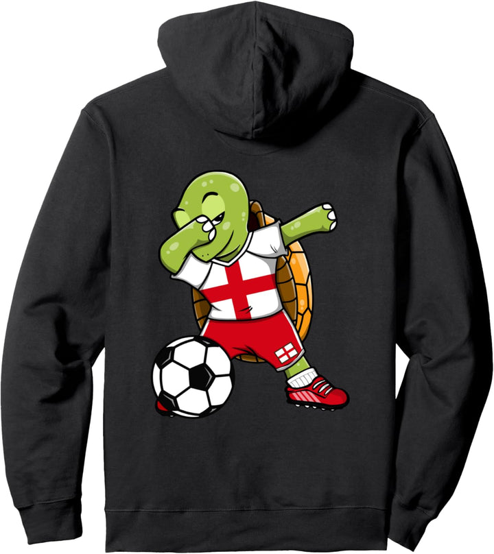 Dab Schildkröte England Fussball Mannschaft Englische Flagge Pullover Hoodie