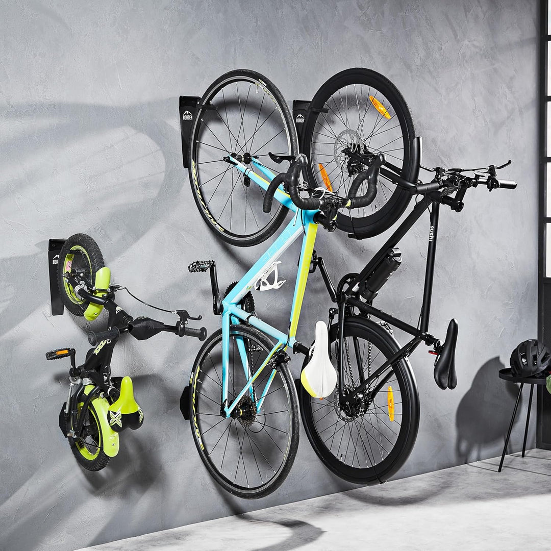 Borgen Fahrrad Wandhalterung Vertikal mit 32 kg Tragkraft - Fahrradhalterung Wand für E-Bike, MTB un