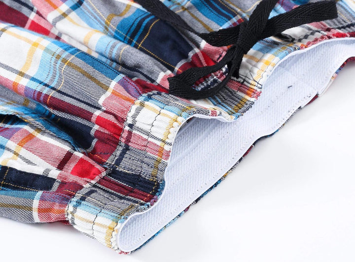 MoFiz Herren Pyjamahose Warm Lang Baumwolle Weich Schlafanzughose Kariert Winter Nachtwäsche Freizei