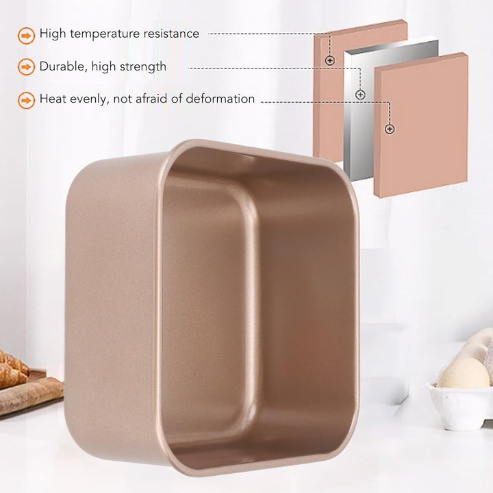 Brotbackform 17cm/21cm/23cm Quadratisch 8cm Tief Kastenform Karbonstahl Antihaftbeschichtung Brotfor