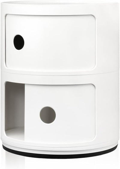 Kartell Componibili, 2 Elements, Weiss, Runde Basis 2-fächer Weiss, 2-fächer Weiss