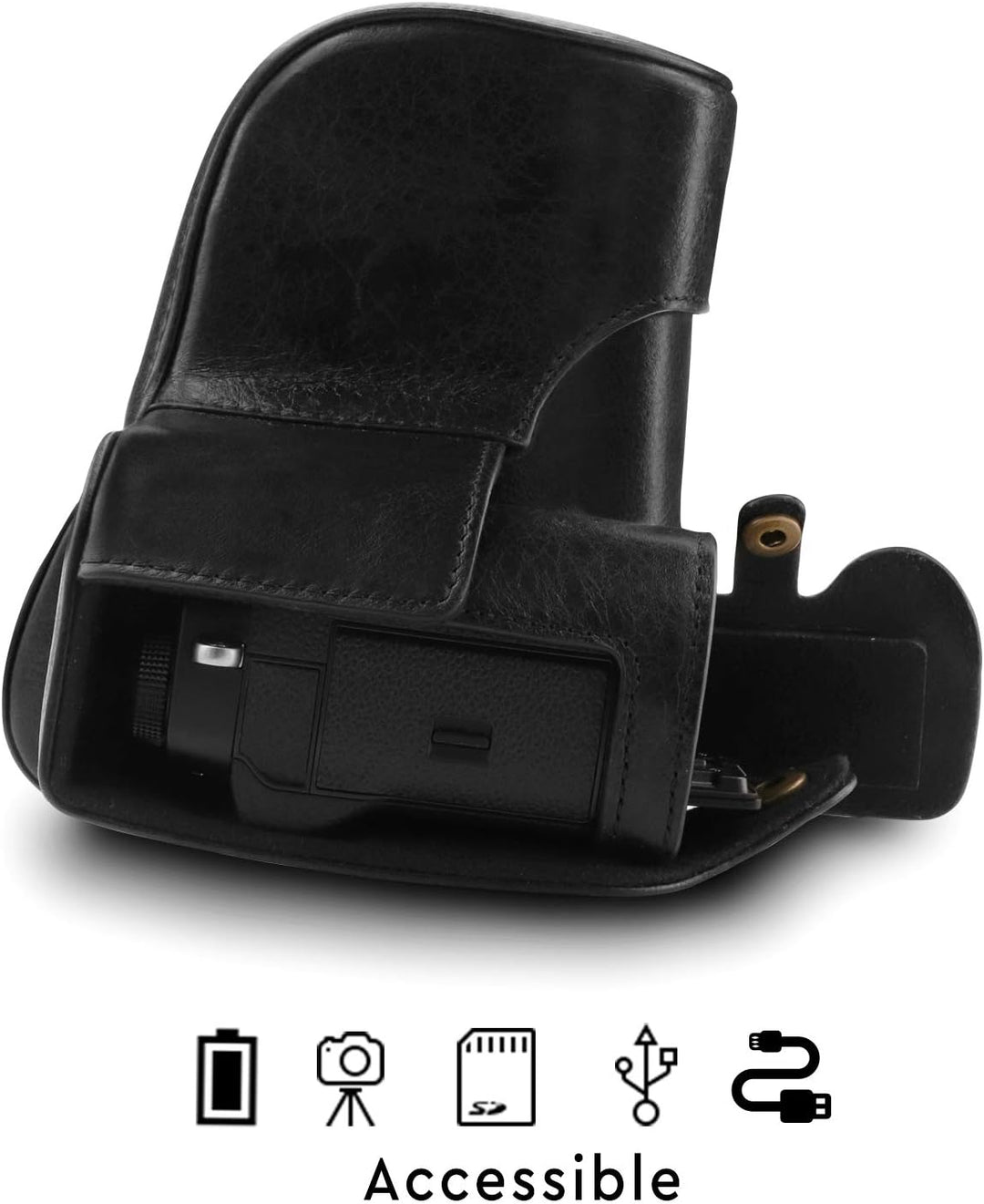 MegaGear MG1550 Fujifilm X-T3 (XF23mm - XF56mm & 18-55mm Lens) Ever Ready Echtleder Kamera-Case mit