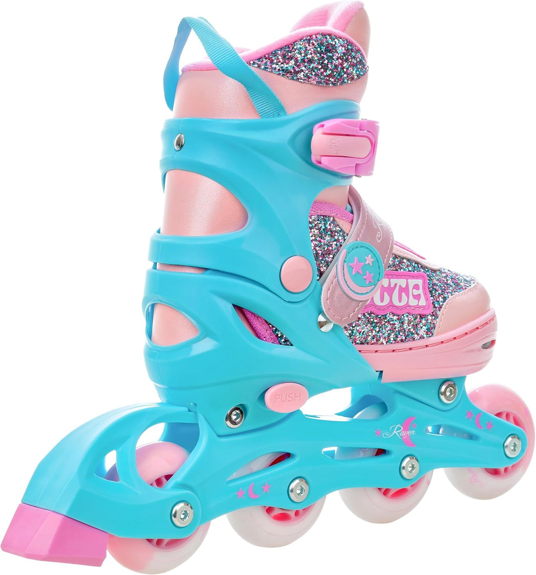 RAVEN 3in1 Inline Skates Triskates Rollschuhe Inliner für Kinder Mädchen verstellbar 34-37 (21,5cm-2