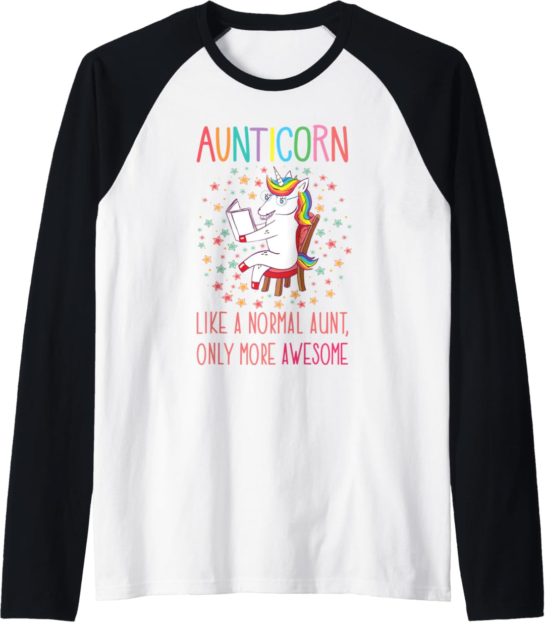Auntiecorn Unicorn Aunts Gifts for Auntie, Women and Ladies Raglan