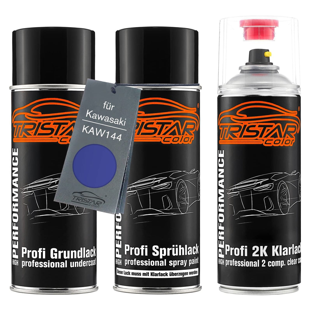 TRISTARcolor Motorradlack 2K Spraydosen Set für Kawasaki KAW144 Jetski Violet Grundlack Basislack 2
