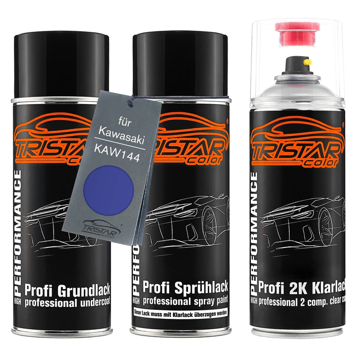 TRISTARcolor Motorradlack 2K Spraydosen Set für Kawasaki KAW144 Jetski Violet Grundlack Basislack 2
