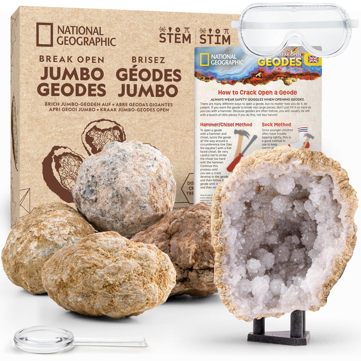 NATIONAL Geographic 5 Jumbo-Geoden Aufbrech-Set – Mint Wissenschaftsset für Jungen & Mädchen, Brich