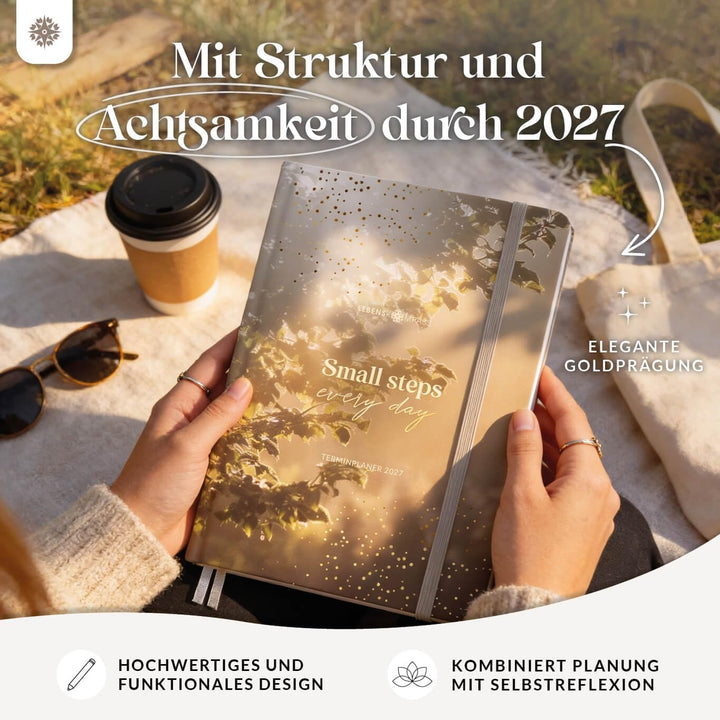 Lebenskompass® "LICHTUNG" Buchkalender 2027 A5 - Terminplaner Wochenplaner, Lichtung