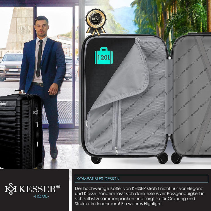 KESSER® Reisekoffer Grosser Hartschalen-Koffer Inkl. Kofferwaage + Gepäckanhänger Trolley Gepäck Rol