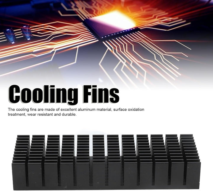 lyrlody 2 Stück Schlitzkühlkörper, Aluminium Kühlkörper PC Kühlrippen Kühler-Set Heatsink Eloxierte