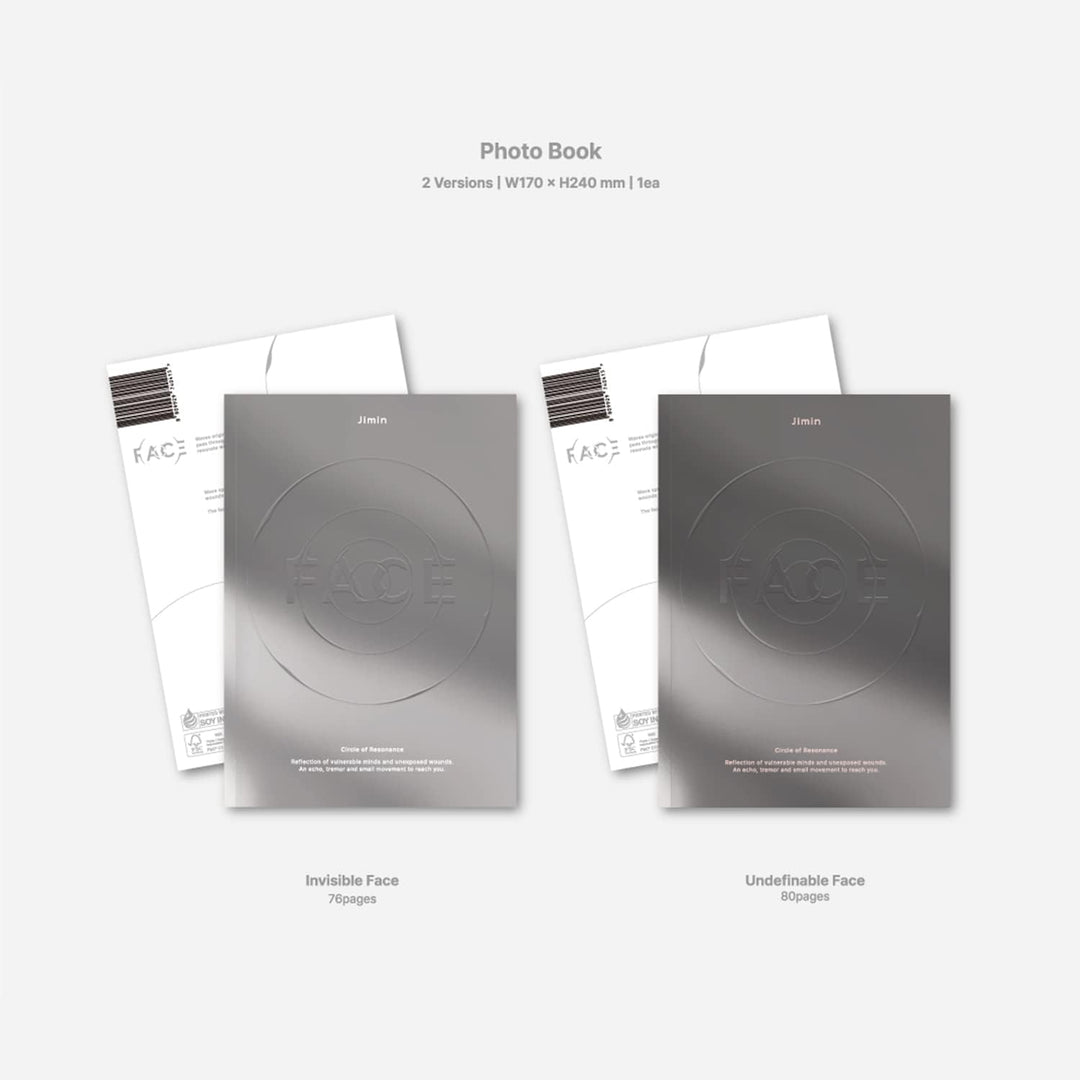 JIMIN OF BTS - [FACE] (Invisible Face Ver.) Photo Book + CD + Photo Card A + Photo Card B + Post Car