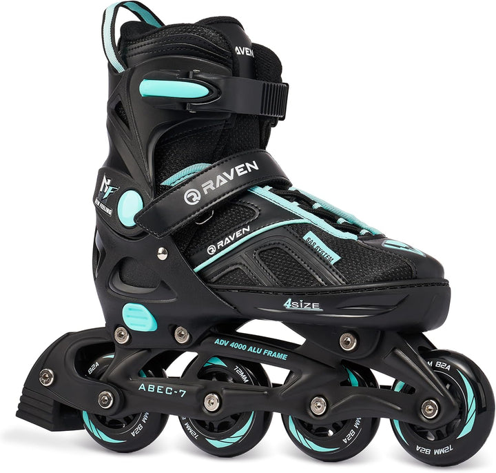 Inlineskates Inliner Raven Pulse verstellbar optional als 2in1 Inlineskates/Schlittschuhe 40-43 (25,