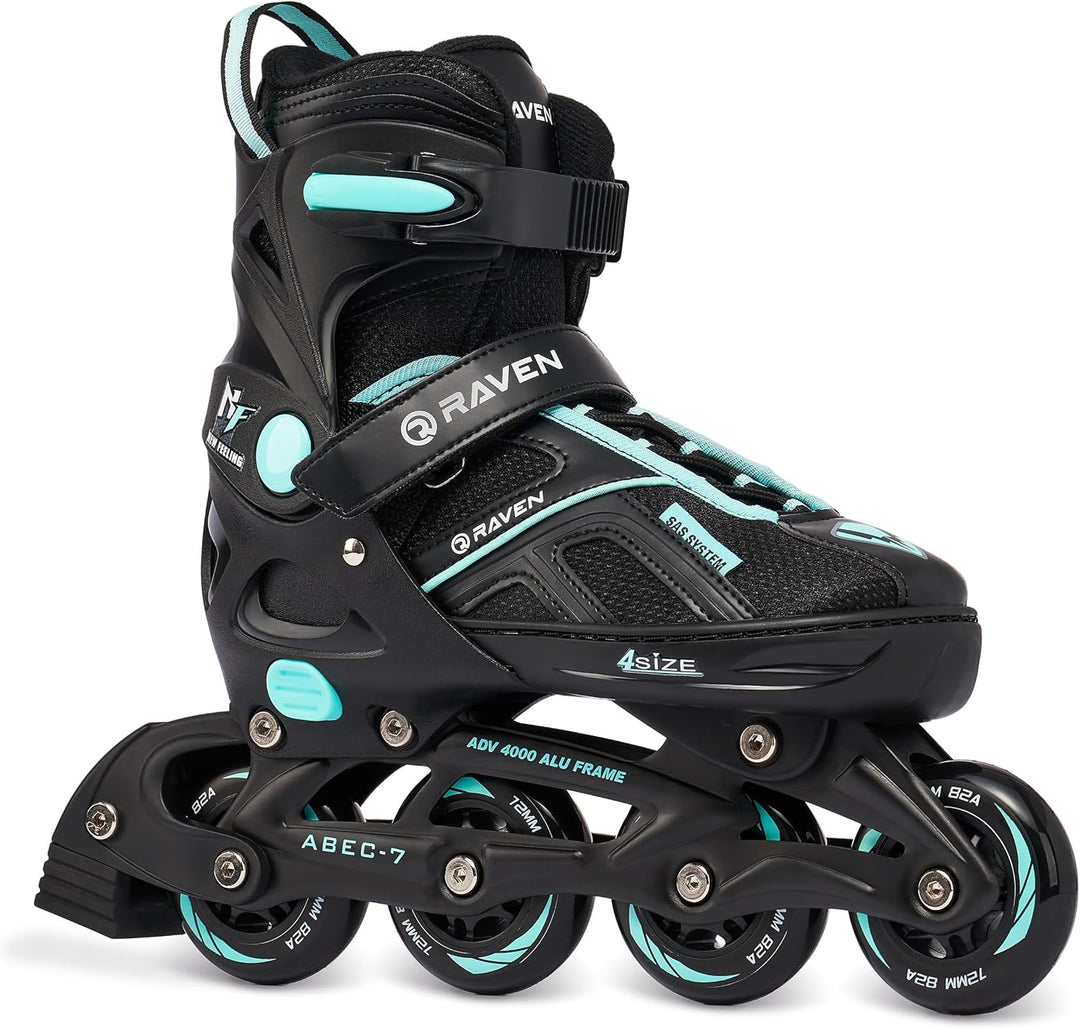 Inlineskates Inliner Raven Pulse verstellbar optional als 2in1 Inlineskates/Schlittschuhe 40-43 (25,