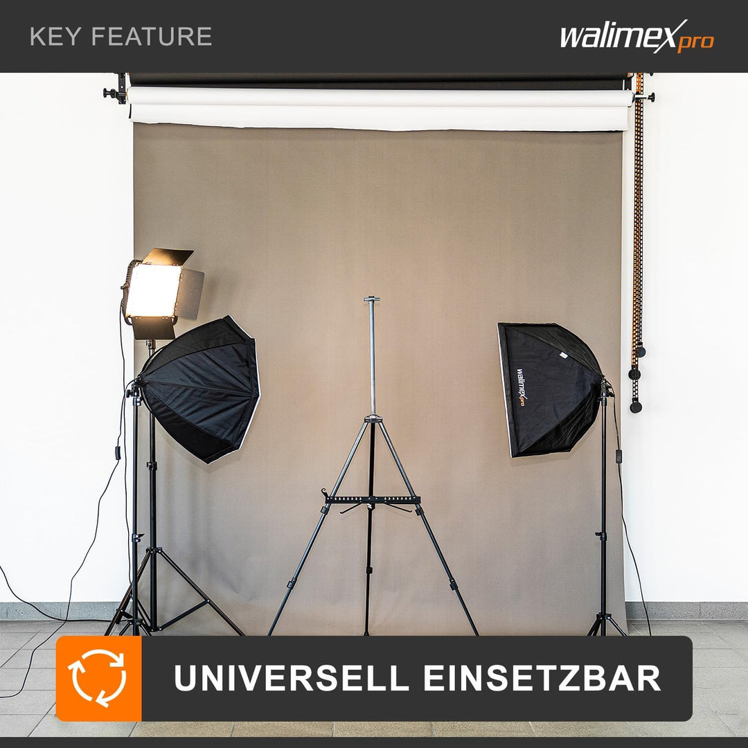 Walimex pro AIR 355 Lampenstativ - Lichtstativ mit Luftfederung, Höhe max 355 cm, 8 kg Traglast, seh