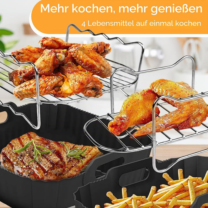 Airfryer Zubehör für Philips Dual Basket Airfryer 3000 Serie NA350, Heissluftfritteuse Zubehör inklu